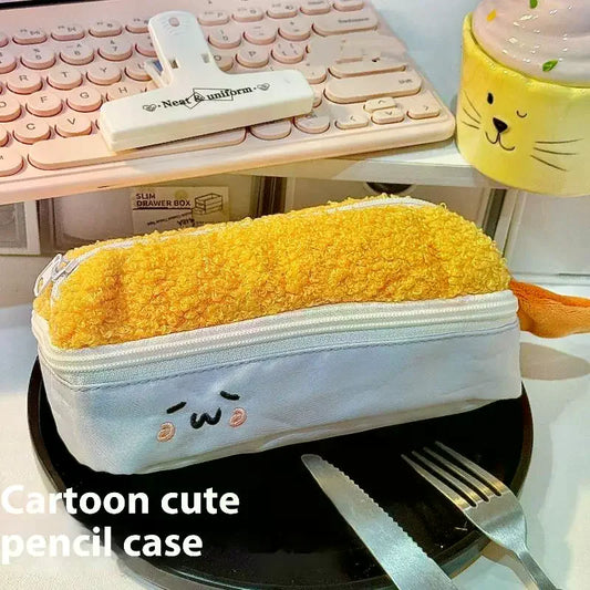 Kawaii Shrimp Plush Pencil Case – Large Capacity Zip Pouch Plush Pencil Case Oasis Select