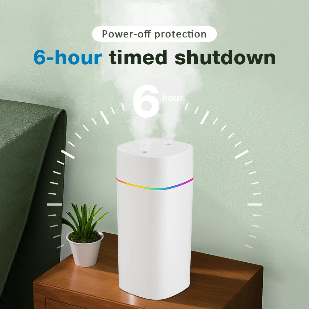 600ML Air Humidifier USB Charging Essential Oil Purifier Aroma Diffuser Aromatherapy Mist Maker Lights for Home Office Car Peaceful Pleasures Health and Wellness