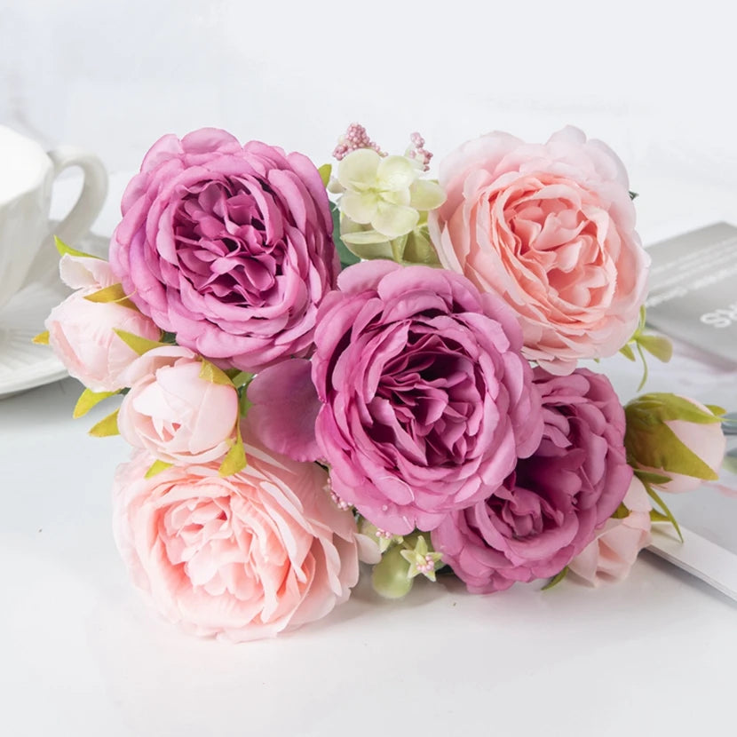 Silk Artificial Hydrangea Rose Bouquet | Wedding & Home Decor