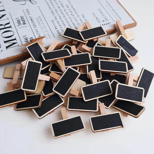 Bview Art Mini Wooden Chalkboard Clip Price Tag Display Holder Memo Peaceful Pleasures Health and Wellness