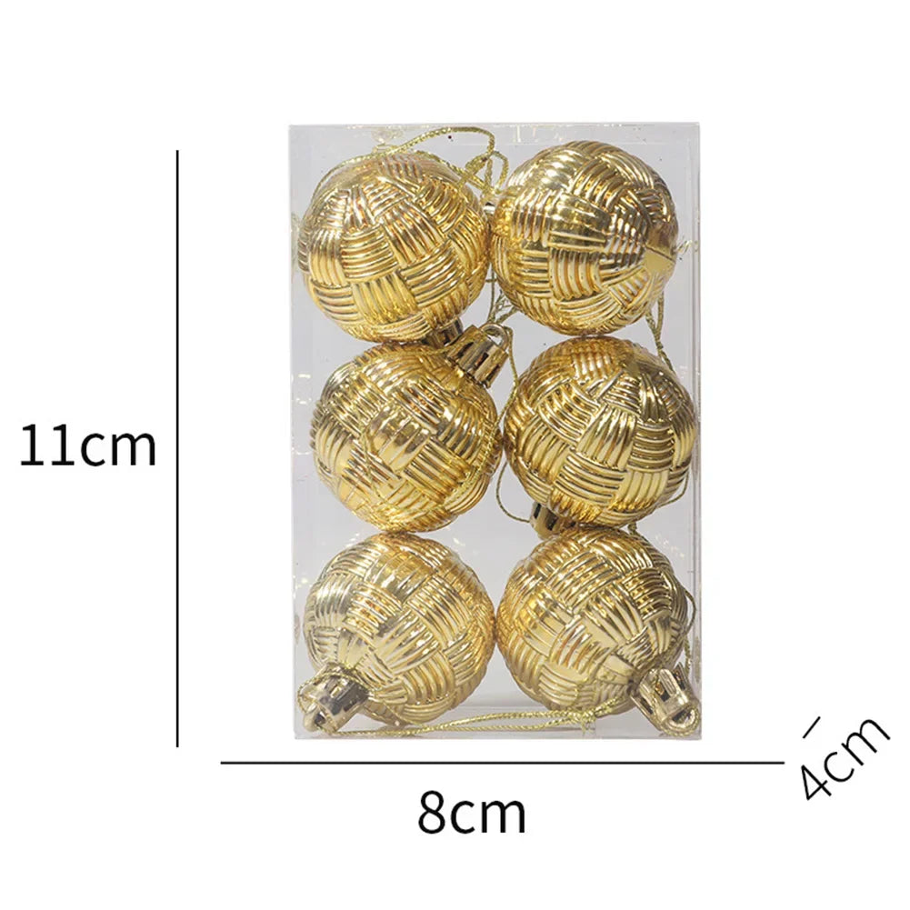 Shatterproof Christmas Ball Ornaments – 6 Pack, 4cm Baubles