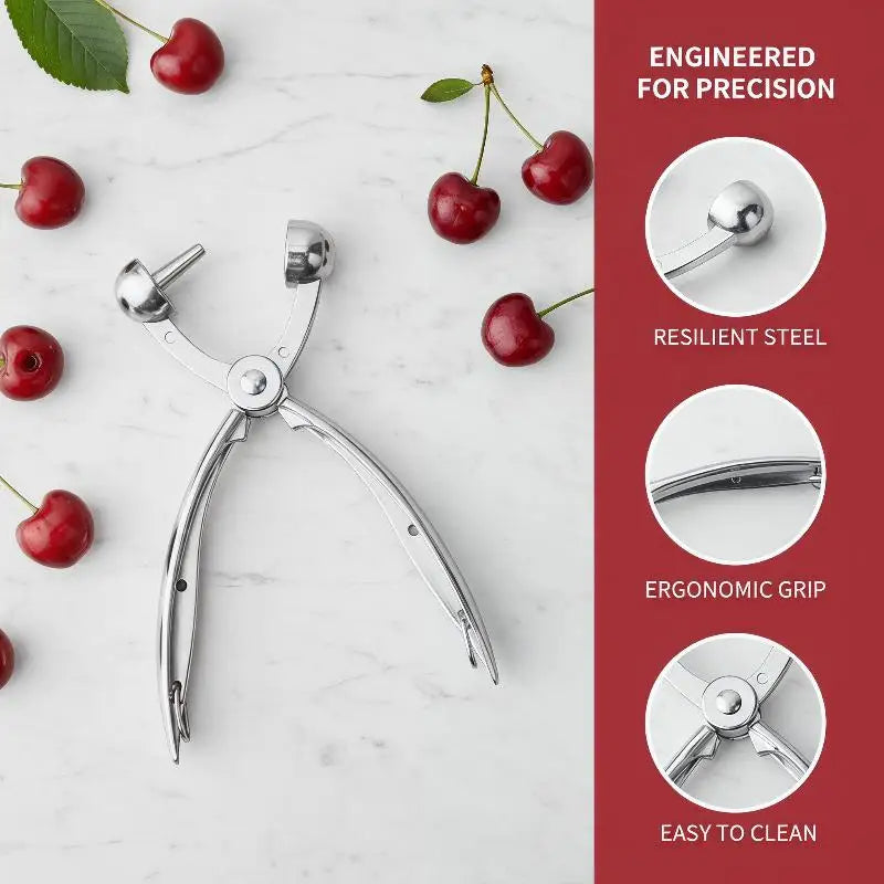Cherry & Olive Pitter Tool | Stainless Steel Fruit Pit Remover