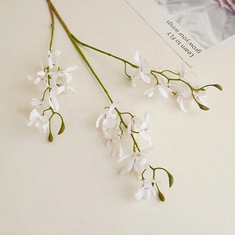 Artificial Phalaenopsis Orchid Branch | 3-Fork Realistic Fake Flower
