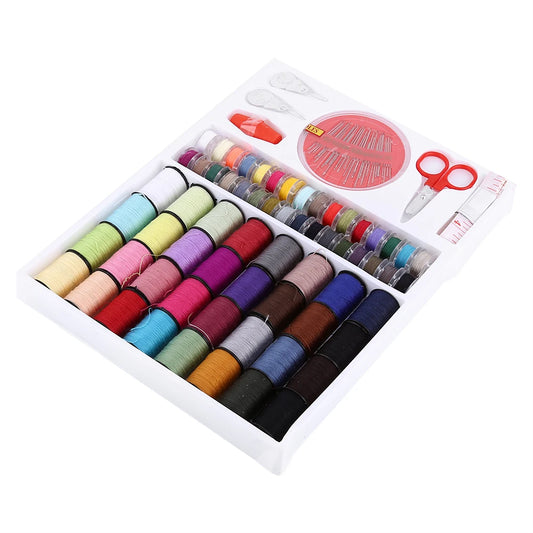Sewing Kit Sewing Set 64 Sewing Thread Spools with Storage Case Light Weight Dress Making for Crafts Clothes Sewing Decoration Peaceful Pleasures Health and Wellness Default Title