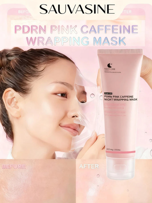 PDRN Caffeine Night Wrapping Peel Off Facial Mask for Firming, Depuffing& Hydration Salmon DNA + Caffeine + Collagen For Refined Peaceful Pleasures Health and Wellness