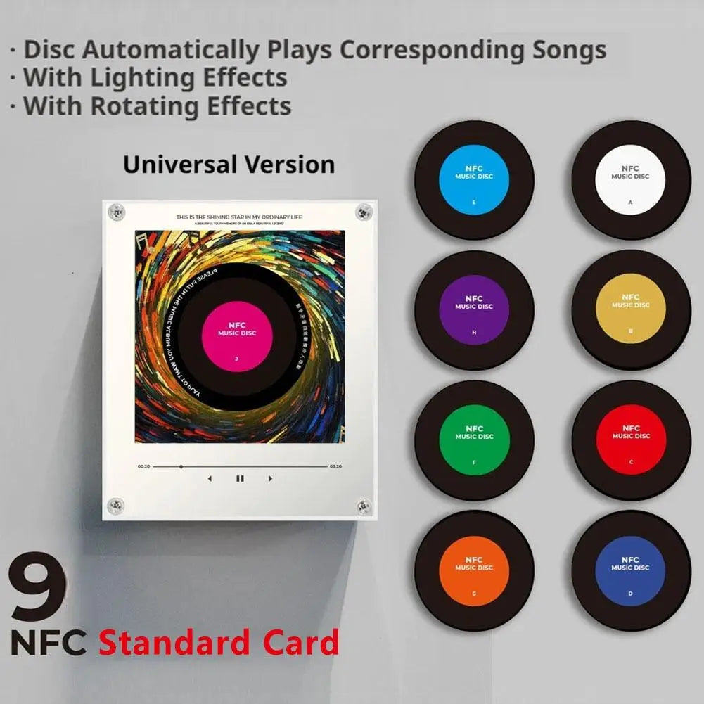NFC Vinyl Mini Music Player – Fridge Magnet LED Night Light