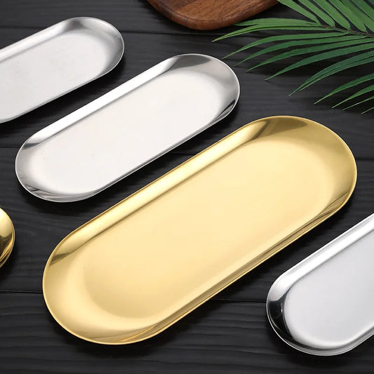 Nordic Style Heart-Shaped Stainless Steel Dessert & Fruit Plate | Gold, Silver & Rose Gold Peaceful Pleasures Health and Wellness