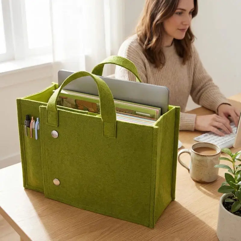 Foldable Felt Tote Bag – Lightweight Collapsible Travel Organizer