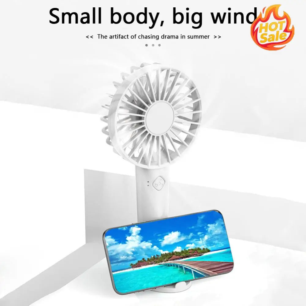 3-Speed Mini Portable Handheld Fan with Phone Stand