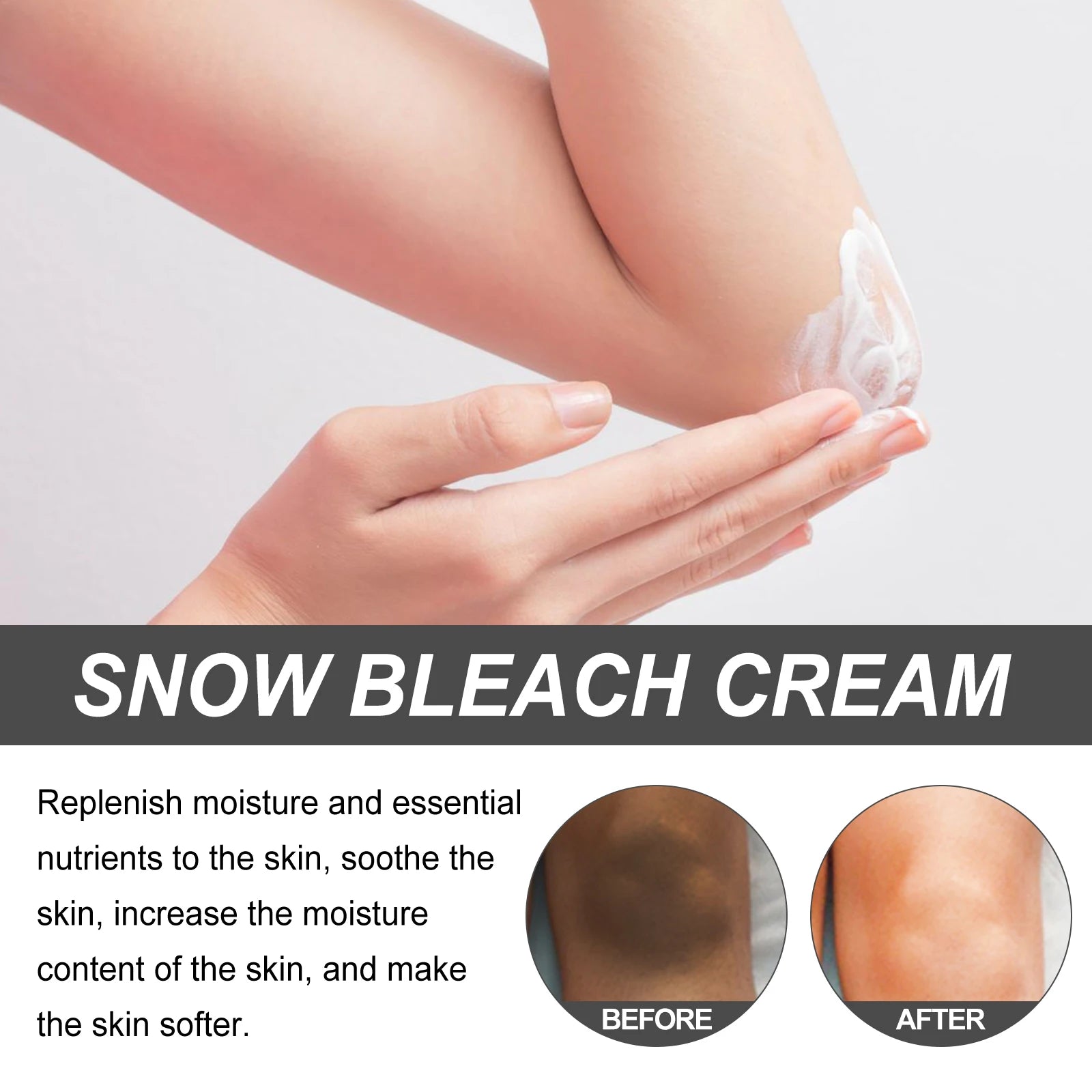 Jaysuing Snow Bleach Cream Brightens Skin Tone Lightens Dark Spots Reduces Melanin Deposition Deeply Moisturizes Hydrate Peaceful Pleasures Health and Wellness
