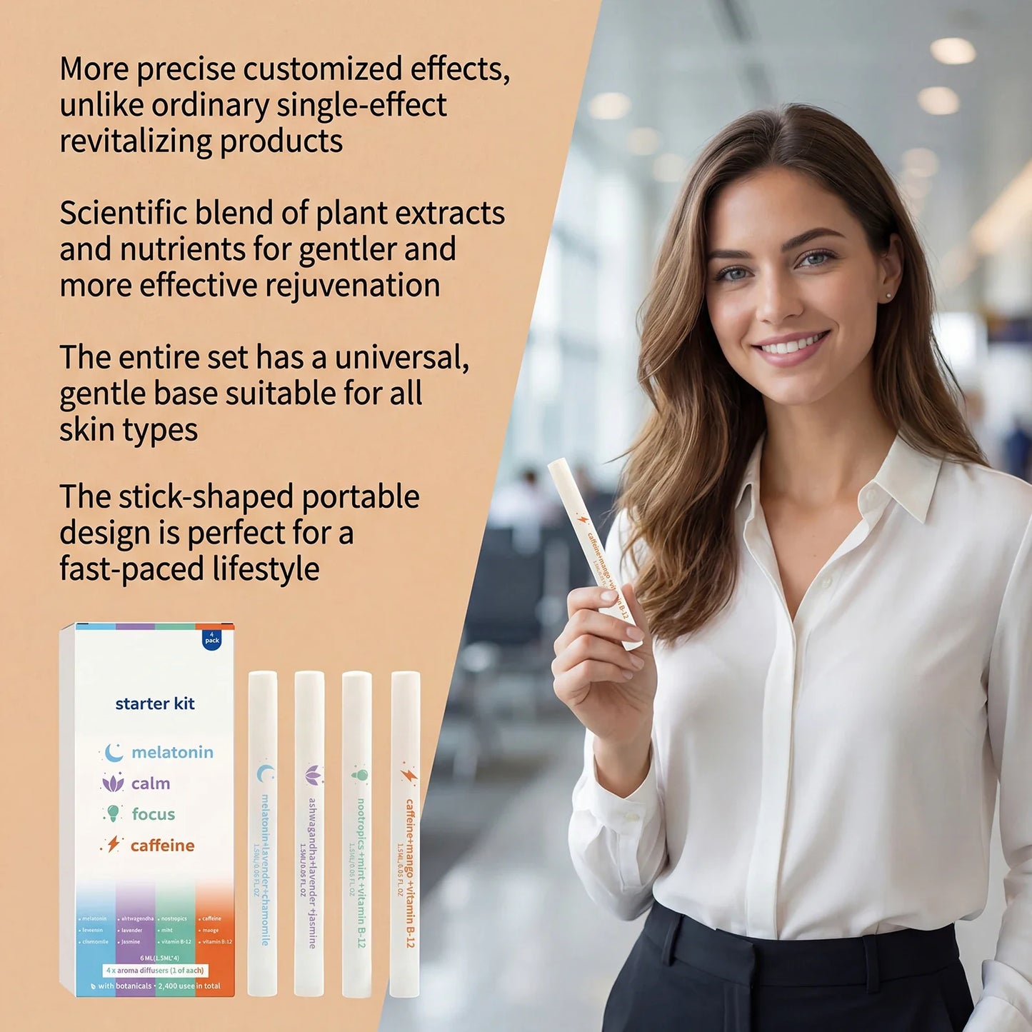 Herbal Nasal Care Stick Set – Natural Essential Oil, 4-Pack