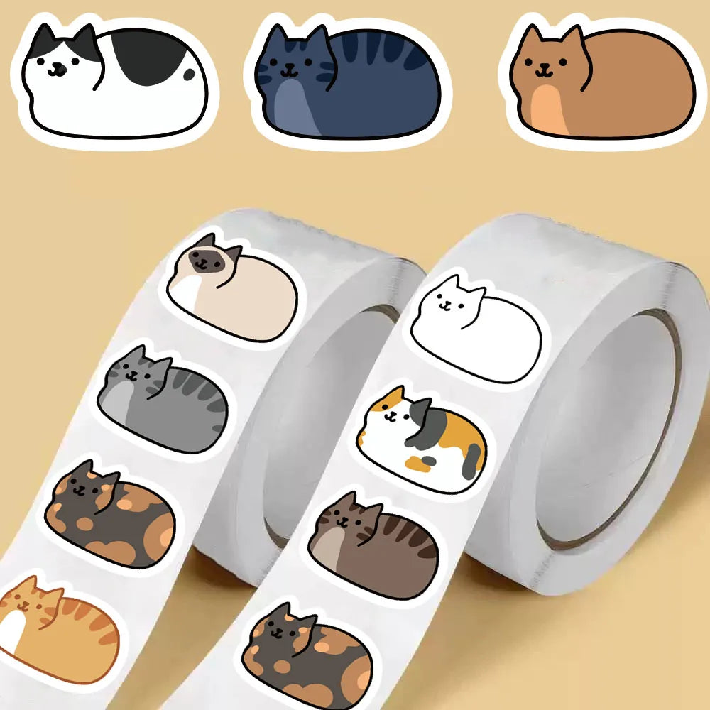 500 Kawaii Cat Stickers – Waterproof for Laptop, Phone & More