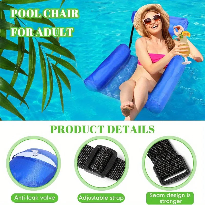 Inflatable Pool Float Hammock Lounge Chair & Water Mat