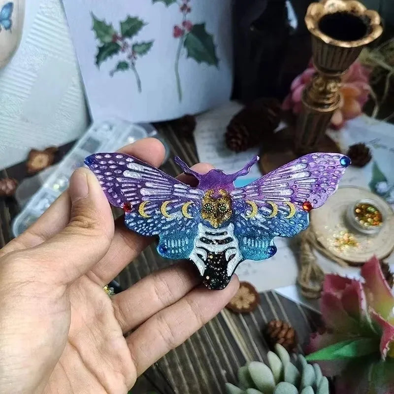 Handmade Creative Shape Moth Keychain Epoxy Resin Mold Necklace