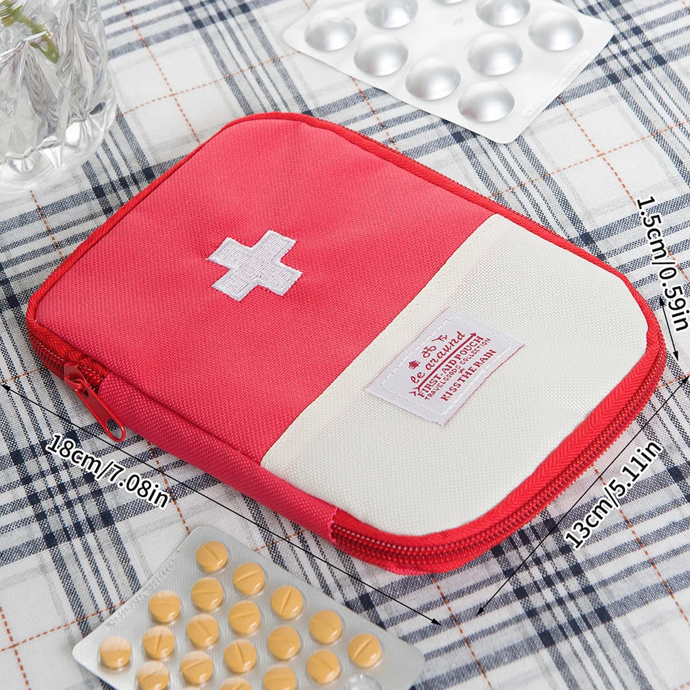 Mini Portable Medicine Bag Travel First Aid Kit Medicine Bag Storage Bag Survival Kit Medicine Box Outdoor Emergency Camping Peaceful Pleasures Health and Wellness