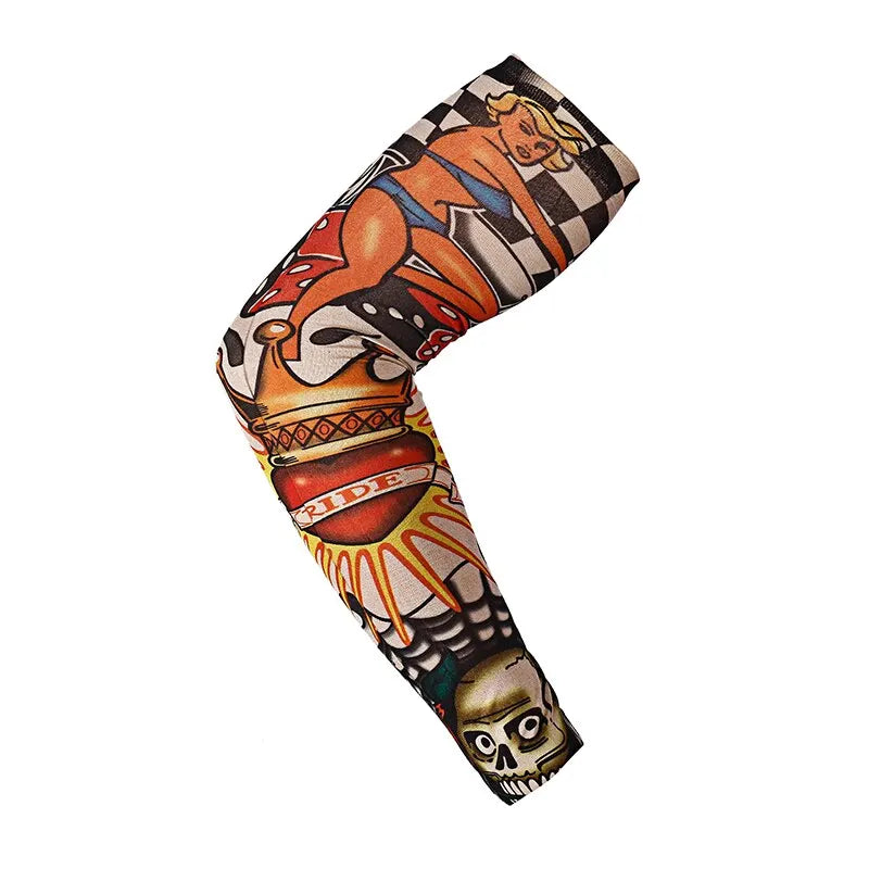 Tattood Sleeve With Floral Arm Tattoo Seamless Outdoor Cycling Tattoo And Sun Protection Sleeve 1pc Tattoo Sleeve Sleeve Sunscre Peaceful Pleasures Health and Wellness No.8