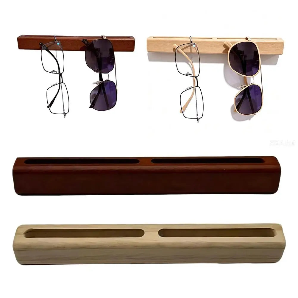 Wooden Wall-Mounted Eyeglasses & Sunglasses Display Rack