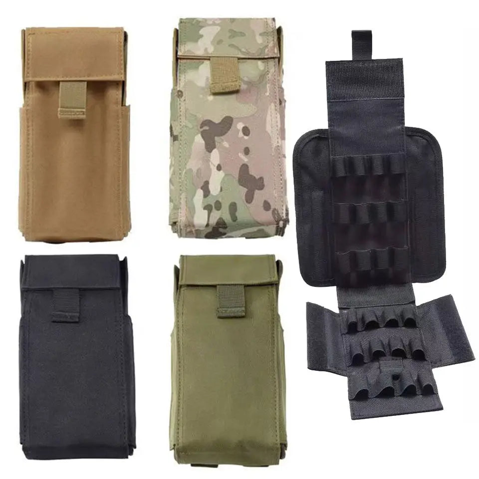 12GA 12 Gauge Shotgun Shell Pouch, 25 Round Molle Bullet Holder, Outdoor Hunting CS Field Magazine Reload Bag Peaceful Pleasures Health and Wellness
