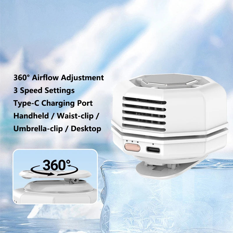 Lenovo Clip Fan Mini Portable Strong Cold Wind Desktop 60 Blade 360 ° Adjustment of Wind Multifunctional Fan For Women Men Peaceful Pleasures Health and Wellness White-Cold Air