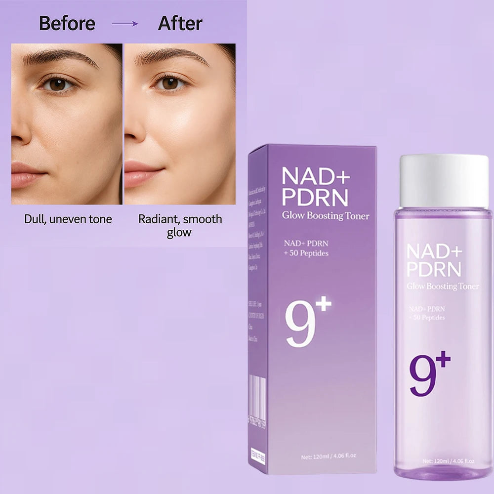 NAD+PDRN Glow Boosting Toner, Firming, Hydrating, Elasticity, Fade Fine Lines, Skincare Moisturizing Essence for Dry Skin, 120ML Peaceful Pleasures Health and Wellness