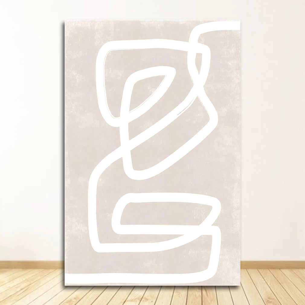 Green Plant Abstract Canvas Wall Art | Nordic Vintage Poster