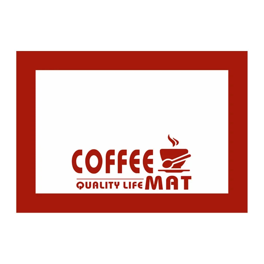 Coffee Mat - Silicone Dish Drying Mat for Kitchen - Bar Mats for Countertops Accessories Fit Under Coffee Maker Espresso Machine Peaceful Pleasures Health and Wellness Red - 30x21cm 1
