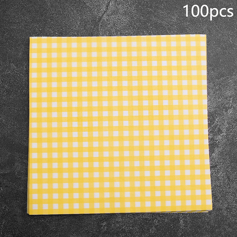 100Pcs Greaseproof Wax Paper Sheets | 7 Colors for BBQ & Picnic Food Wrapping Paper Peaceful Pleasures Health and Wellness yellow 100pcs