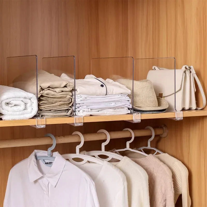 Transparent Closet Shelf Dividers | Wardrobe Organizer 2–8 Pack