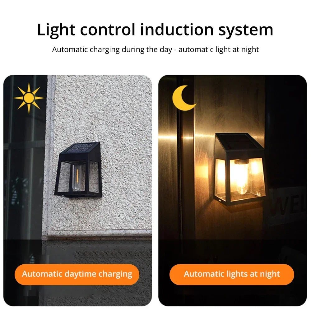 Solar LED Wall Light IP65 Waterproof Outdoor Garden Lamp