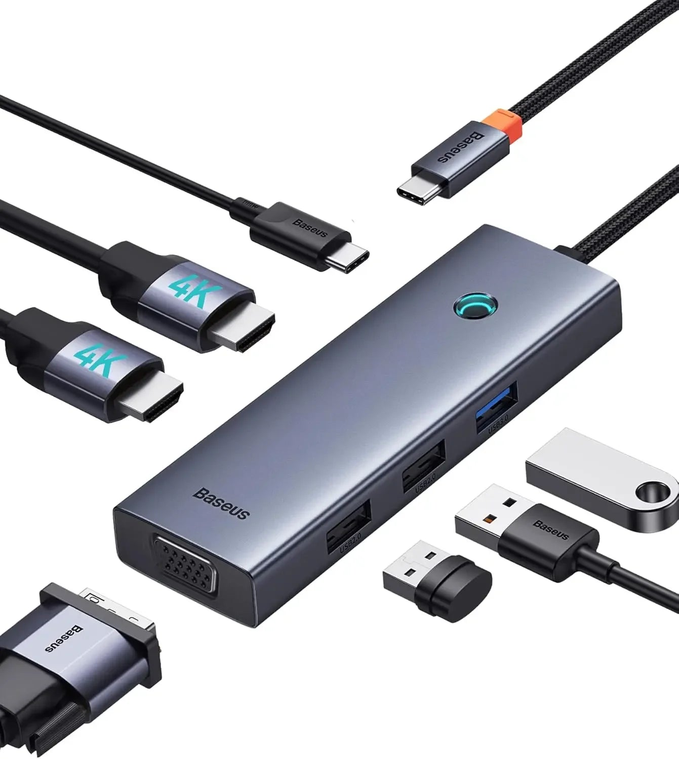 7-in-1 USB C Docking Station for Dual Monitors, 4K HDMI VGA, 100W PD, Compatible with MacBook Dell HP Laptops Peaceful Pleasures Health and Wellness United States