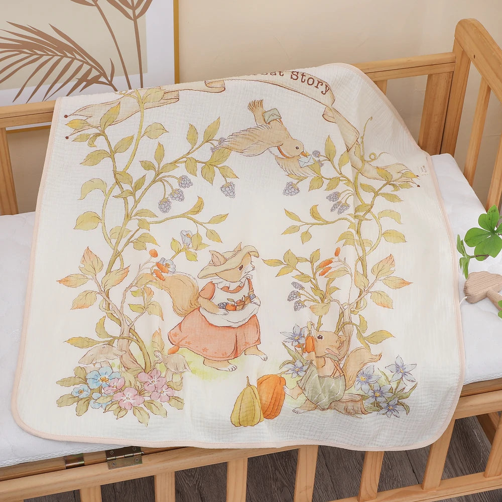 Newborn Baby Bath Towel | Soft Cotton Bamboo Gauze Blanket