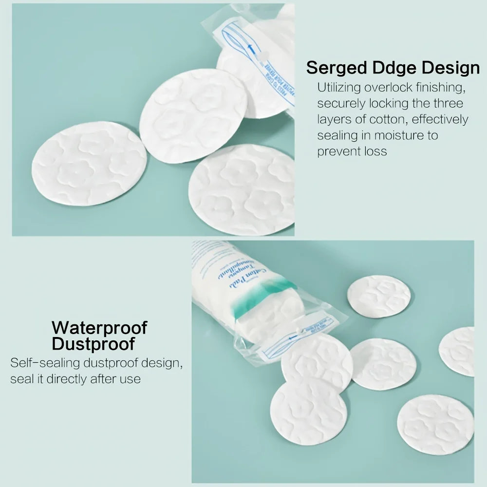 Makeup Remover Pad,Cotton Sandwich Round Makeup Remover Pad Double Effect Cleansing Disposable Makeup Pad 100pcs/200pcs/400pcs Peaceful Pleasures Health and Wellness