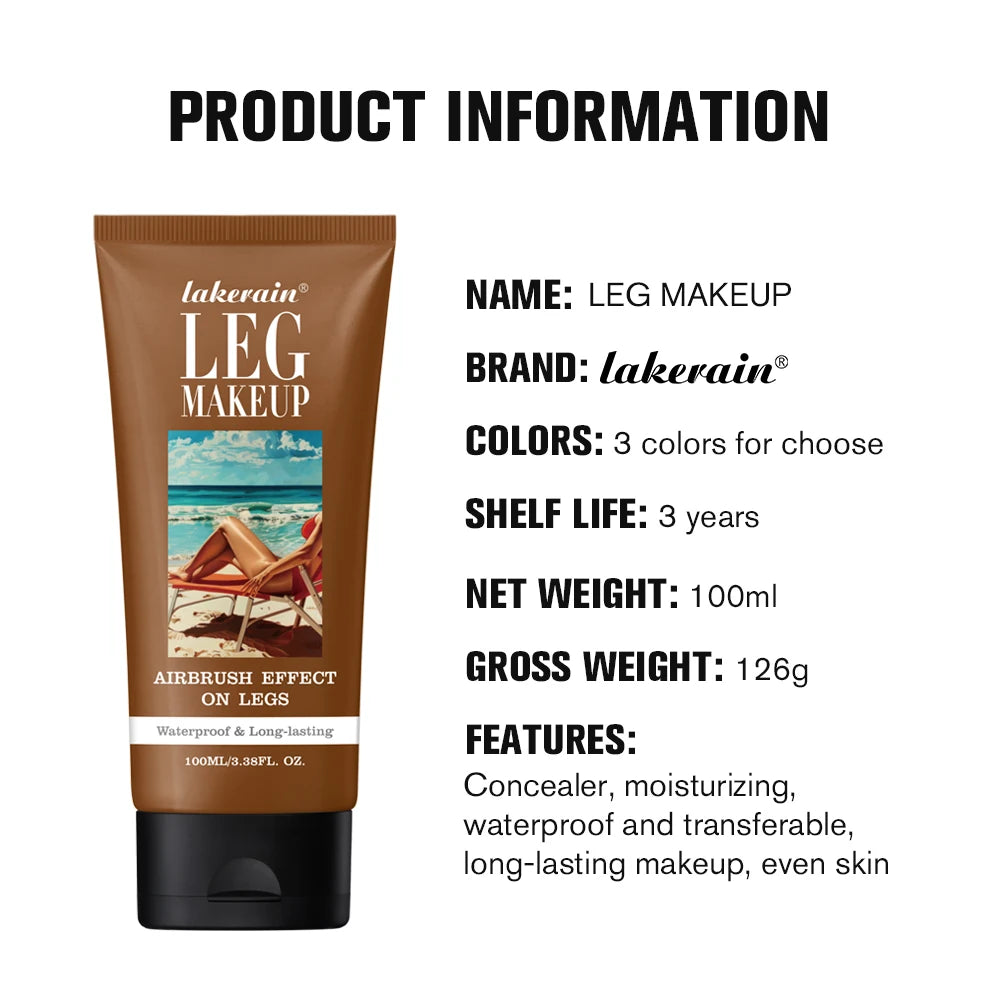 Body Foundation 100ml Tan Leg Makeup Lotion Even Skin Tone Waterproof Long Lasting Body Tanning Cream Medium Bronze Leg Makeup Peaceful Pleasures Health and Wellness