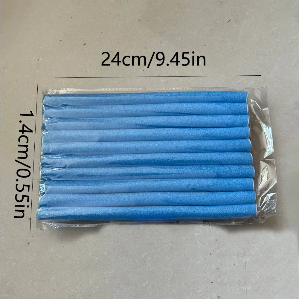 10pcs Universal Perm Hair Curling Stick Set Colorful Sponge Pearl Cotton Eva Curling Iron for Creative Hair Styling Peaceful Pleasures Health and Wellness Blue