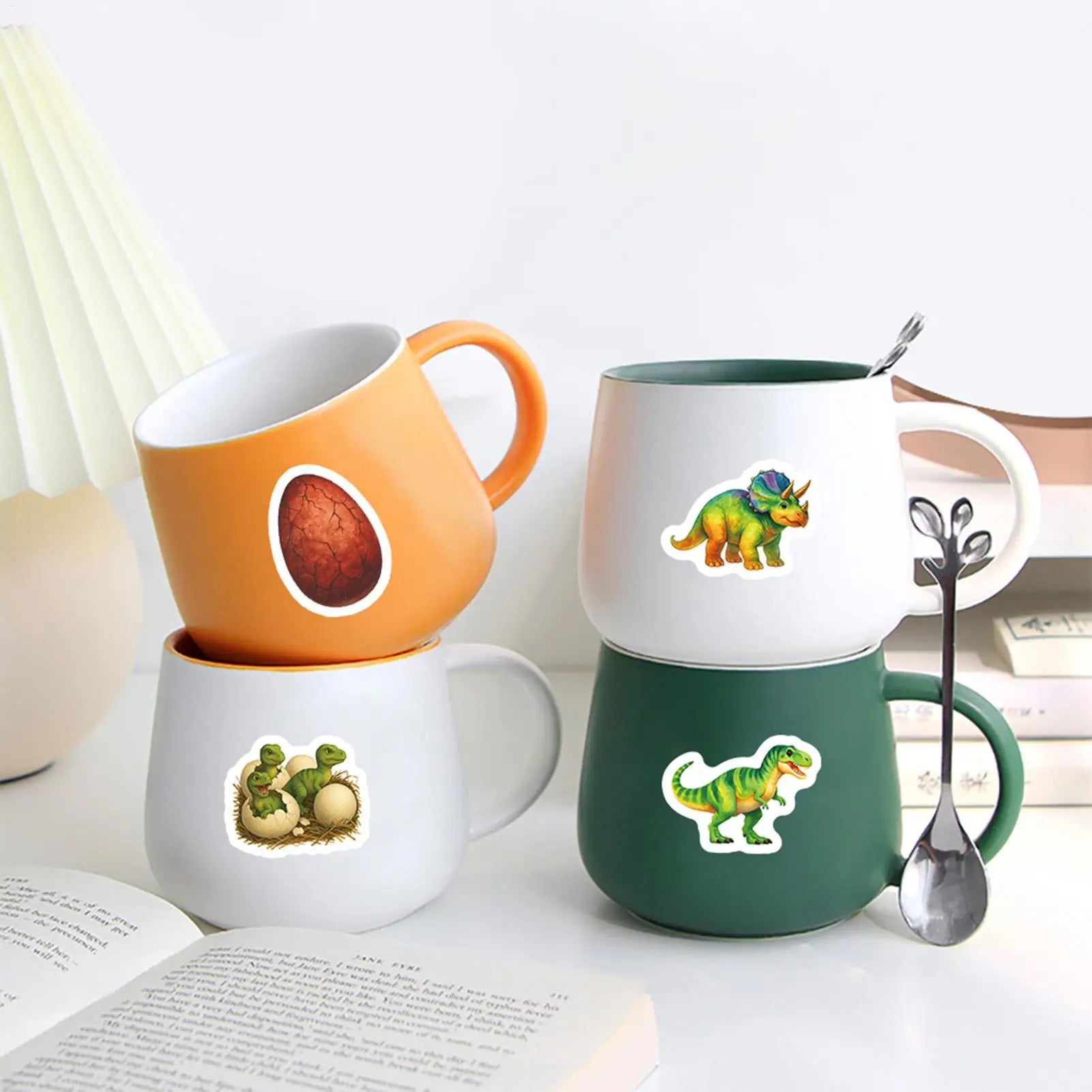 Animal Sticker Rolls Adhesive Cute Dinosaur Decal Adhesive Cute Animal Tag Decals For Bread Bags Box Phone Case Handicrafts Wall Peaceful Pleasures Health and Wellness