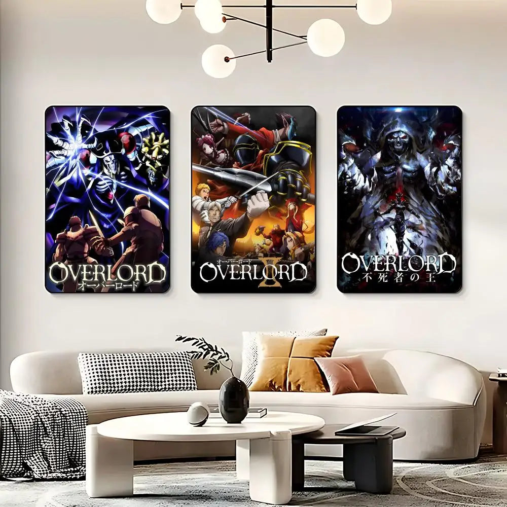 Anime O-OVERLORD Poster HD Self Adhesive Waterproof Wall Art Ideal for Home Office Dorm Bedroom Great Gift Peaceful Pleasures Health and Wellness