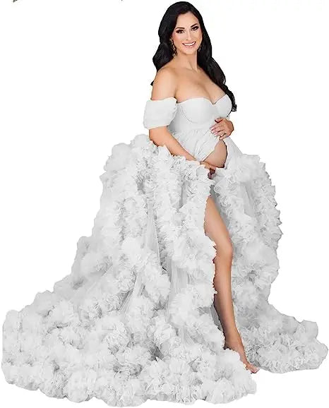 Pretty Fluffy Tulle Maternity Dresses vestidos para embarazadas Photographie de vêtements de maternité baby shower Peaceful Pleasures Health and Wellness 9 US 20 China Mainland