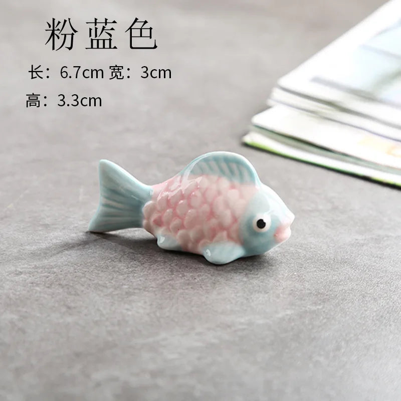 Cute Fish Ceramic Chopstick Rest | Utensil Holder & Table Decor