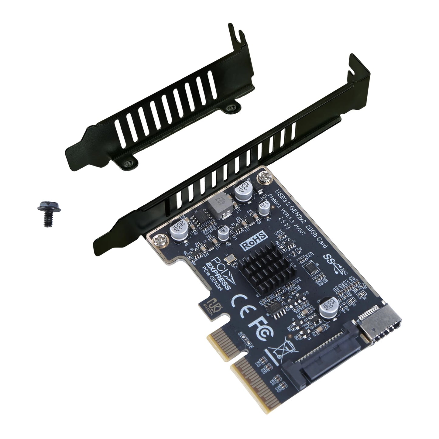 PCIE To Type-E Expansion Card ASM3242 Chip Front Panel Adapter Expansion Card Riser Converter for Desktop PC Front Panel TYPE C Peaceful Pleasures Health and Wellness as show