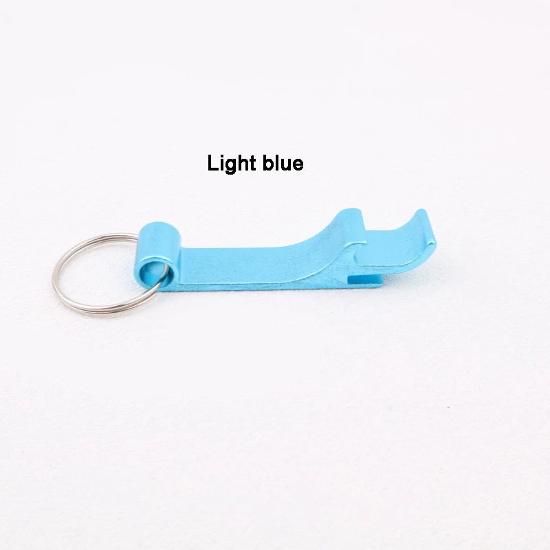 Multi-color Convenient Bottle Opener Aluminum Alloy Multi-function Bottle Opener Tool Key Ring Beer Bottle Opener Peaceful Pleasures Health and Wellness Light blue