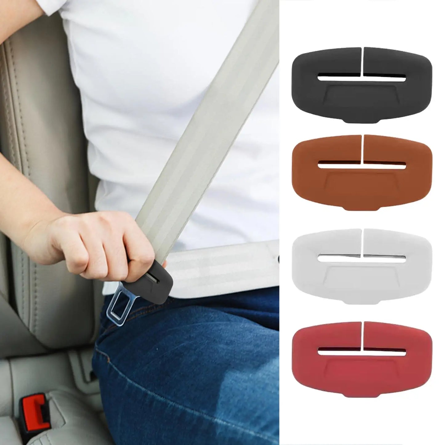 Silicone Seat Belt Buckle Covers – Anti-Scratch 4-Pack