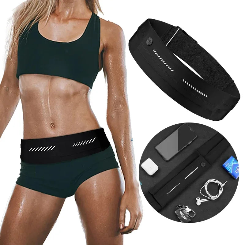 Sports Running Waist Belt Bag Ultra-Thin Waterproof Phone Pouch for iPhone 15 14 13 12 11 Pro Max AirPods Pro 3 Gym Workout Peaceful Pleasures Health and Wellness