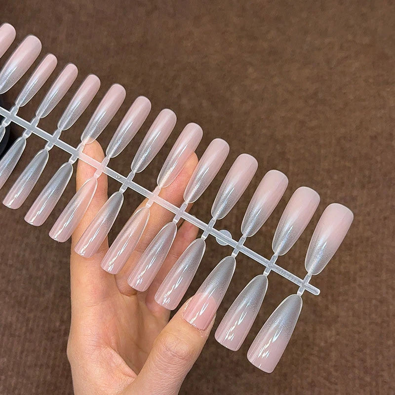 30Pcs Gradient Nude Color Fake Nail Press On Quick Extension Matte Wearable False Nails Natural Multi-Style Full Cover Nail Tips Peaceful Pleasures Health and Wellness