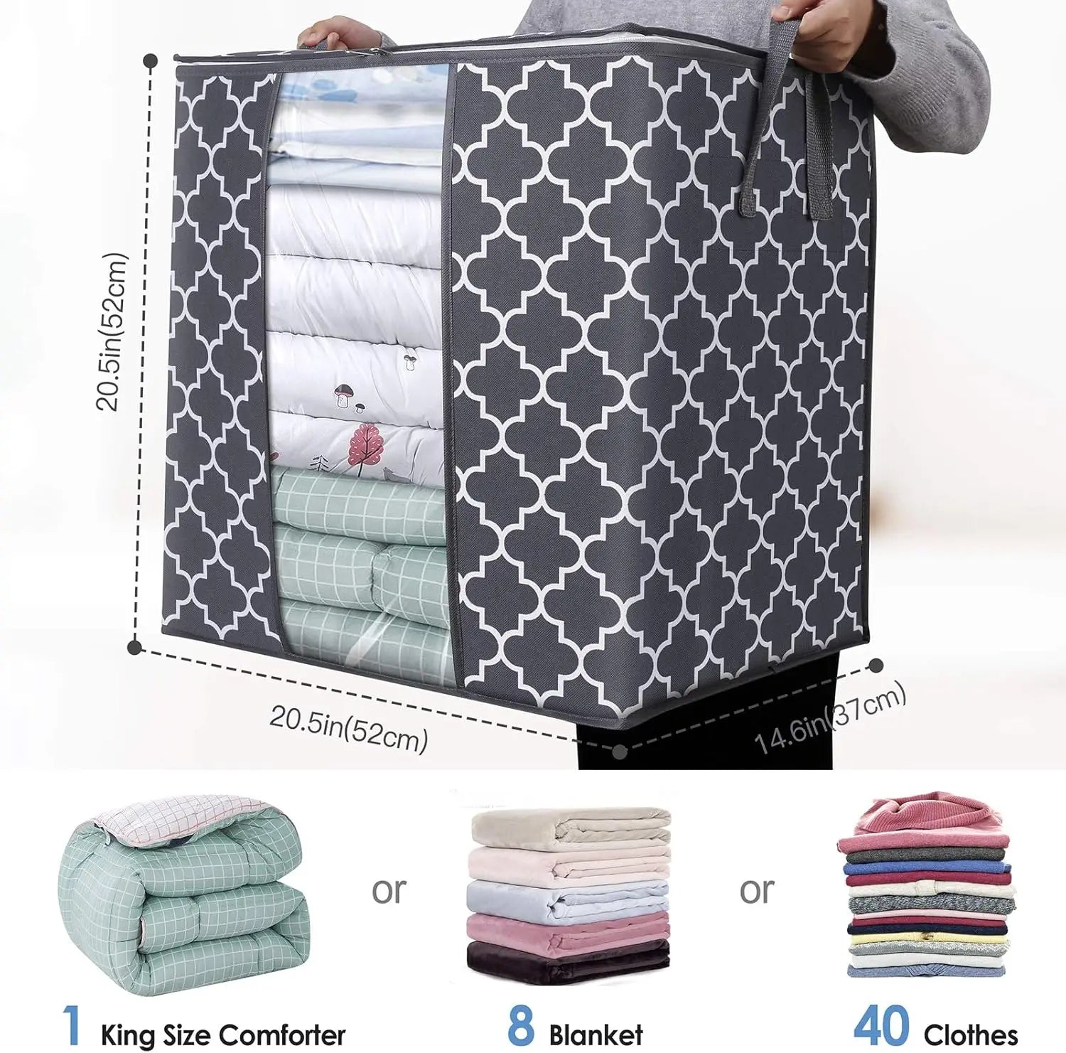 100L Storage Bags 3-Pack – Clear Window, Sturdy Zippers & Reinforced Handle Storage Bag Peaceful Pleasures Health and Wellness