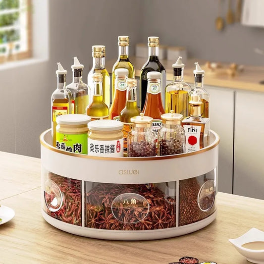 Space Saving Modern Design Rotating 360 Degree Countertop Spice Organizer for Small Kitchens Home Cooks and Busy Households Peaceful Pleasures Health and Wellness