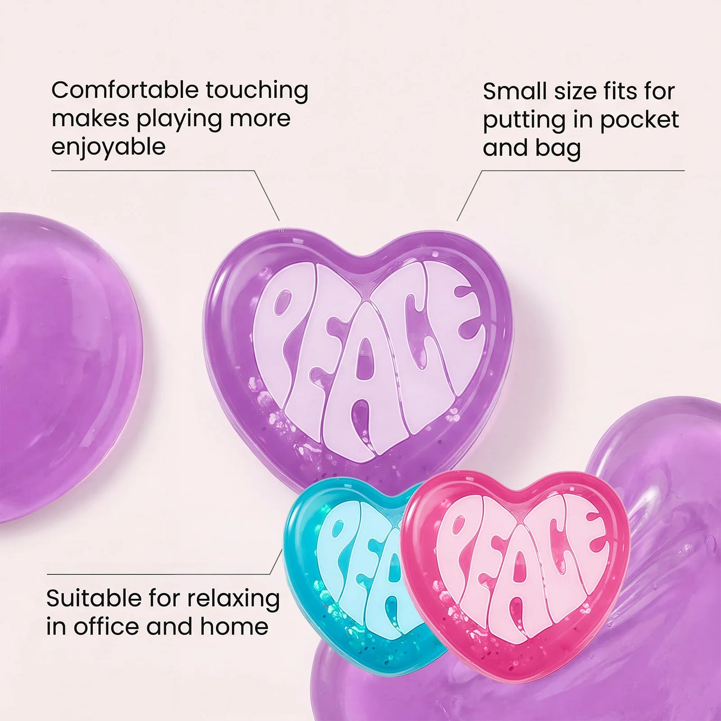 Squishy Heart Fidget Toy | Soft Slow Rising Sensory Squeeze Ball