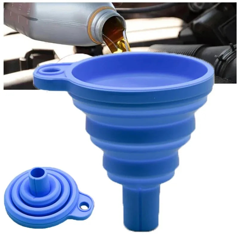 Collapsible Silicone Car Funnel – Universal Foldable Oil Funnel Automotive Funnel Peaceful Pleasures Health and Wellness