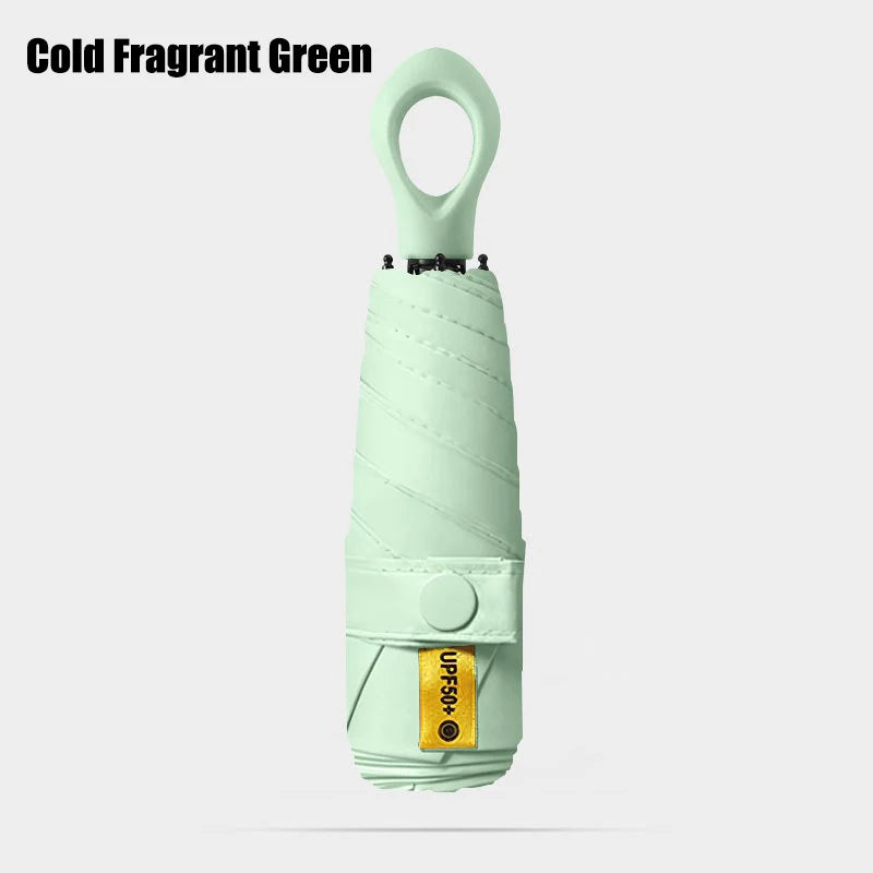 Portable 5-Fold UV & Rain Umbrella with Hollow-Out Handle