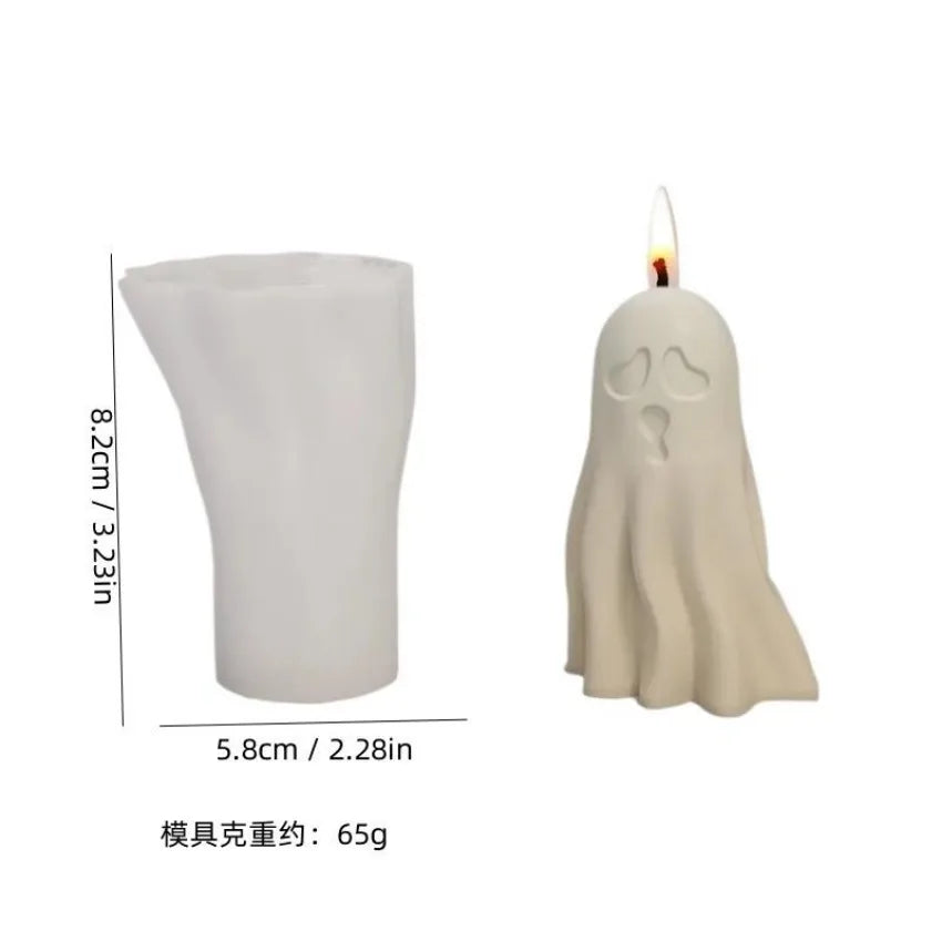 DIY Ghost Candle Silicone Mold Halloween Cute Monster 3D Handmade