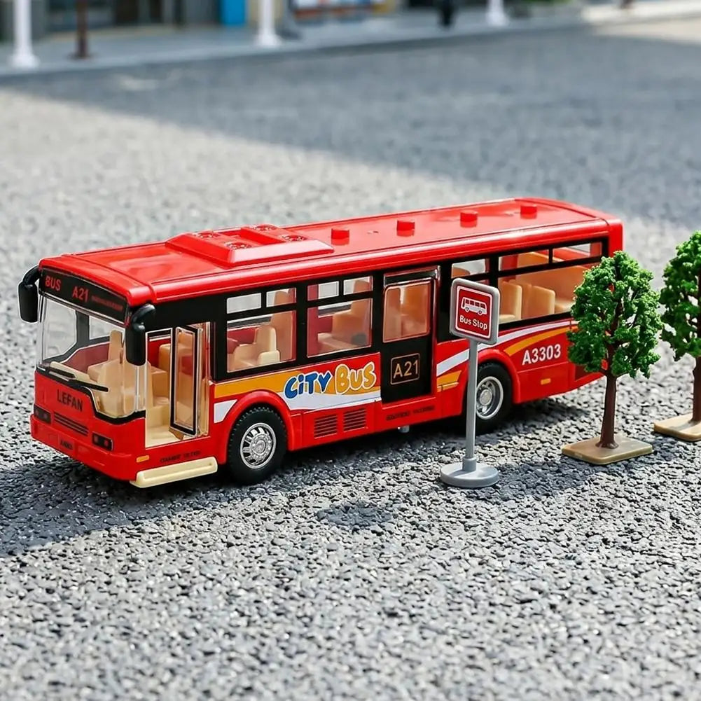 Children's Simulated City Bus Toy Model Inertial Vehicle Sightseeing